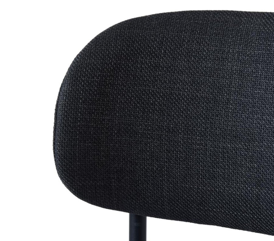 Fowler spisebordsstol - mrkegr polyester og sorte ben