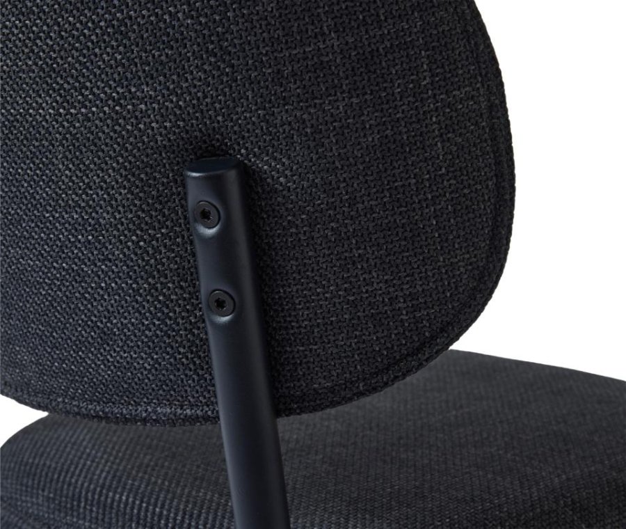 Fowler spisebordsstol - mrkegr polyester og sorte ben