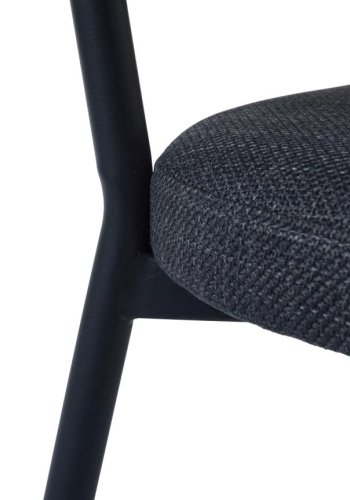 Fowler spisebordsstol - mrkegr polyester og sorte ben