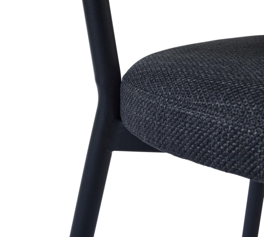 Fowler spisebordsstol - mrkegr polyester og sorte ben