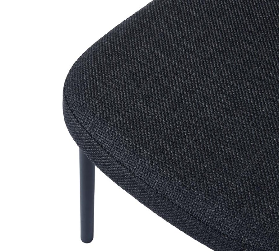 Fowler spisebordsstol - mrkegr polyester og sorte ben