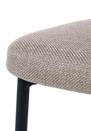 Fowler spisebordsstol - sand polyester og sorte ben