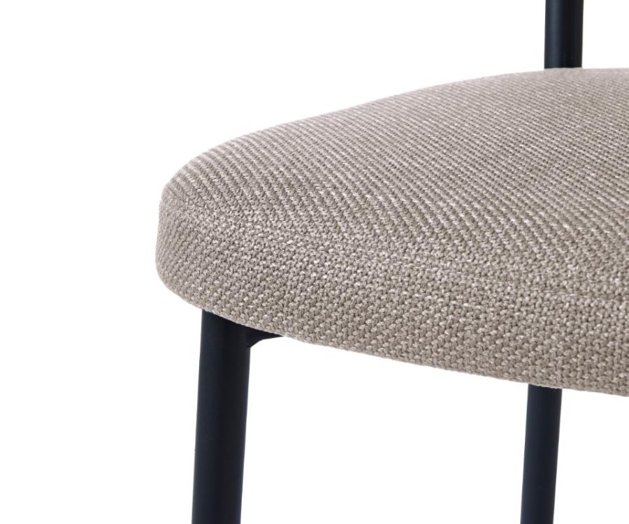 Fowler spisebordsstol - sand polyester og sorte ben