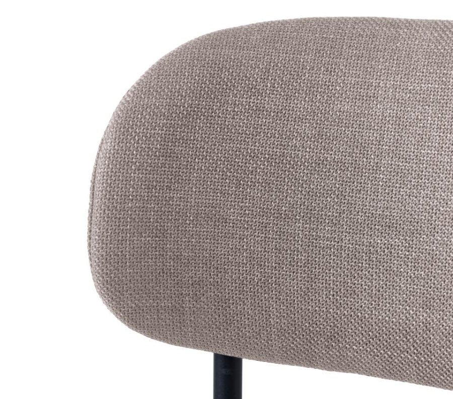 Fowler spisebordsstol - sand polyester og sorte ben