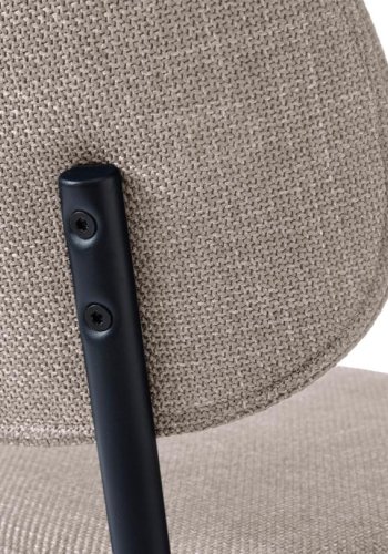 Fowler spisebordsstol - sand polyester og sorte ben