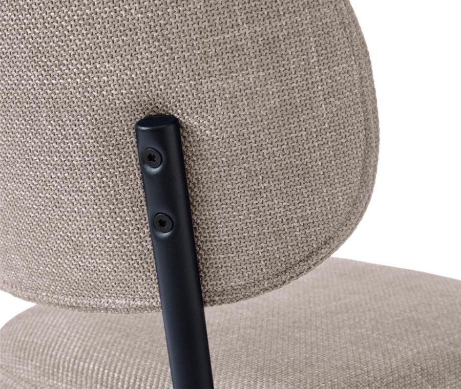 Fowler spisebordsstol - sand polyester og sorte ben