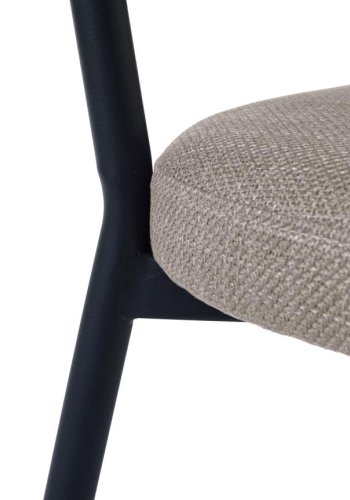 Fowler spisebordsstol - sand polyester og sorte ben