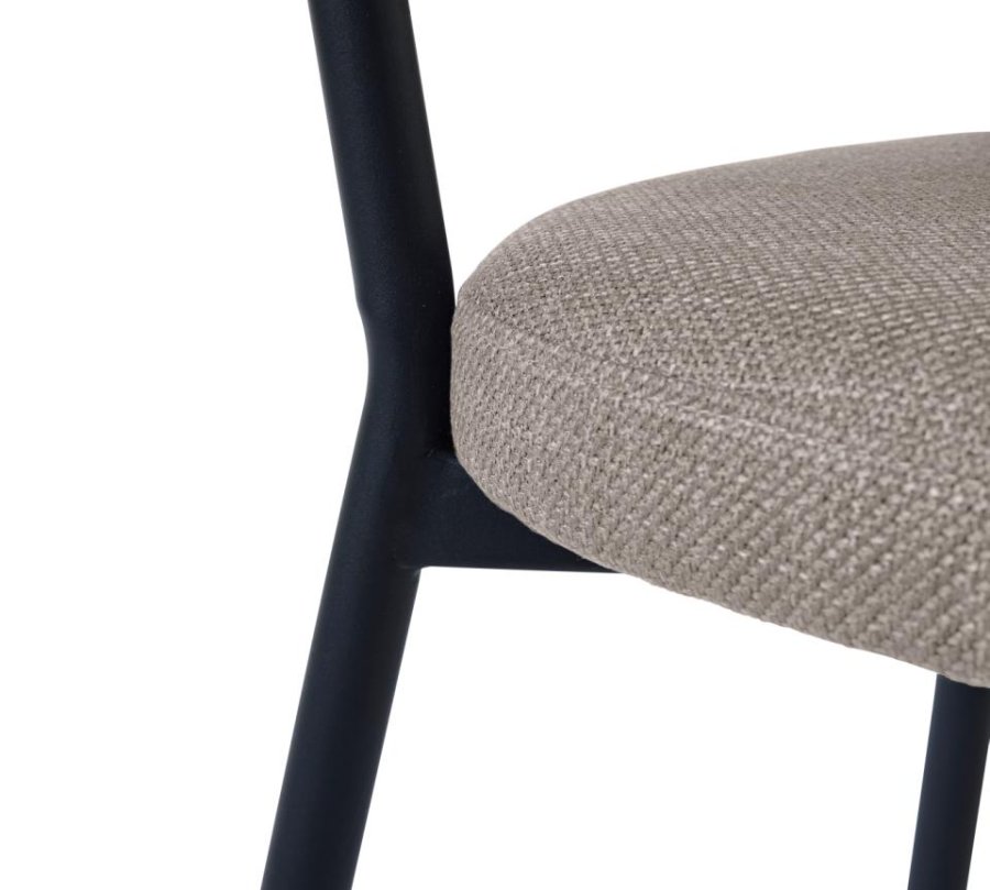 Fowler spisebordsstol - sand polyester og sorte ben