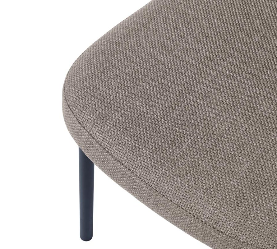 Fowler spisebordsstol - sand polyester og sorte ben