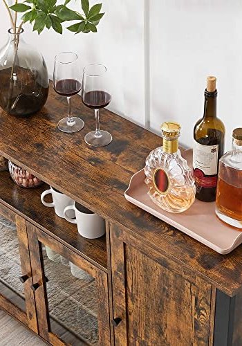 VASAGLE sknk, m. 1 bent rum, 3 lger og hylder - rustik brun spnplade og sort stl