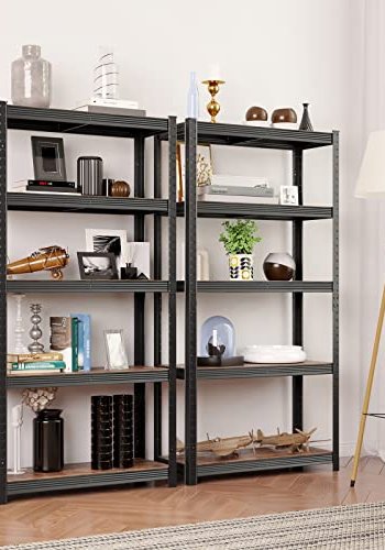 SONGMICS reol, m. 5 hylder - brun MDF og sort stl