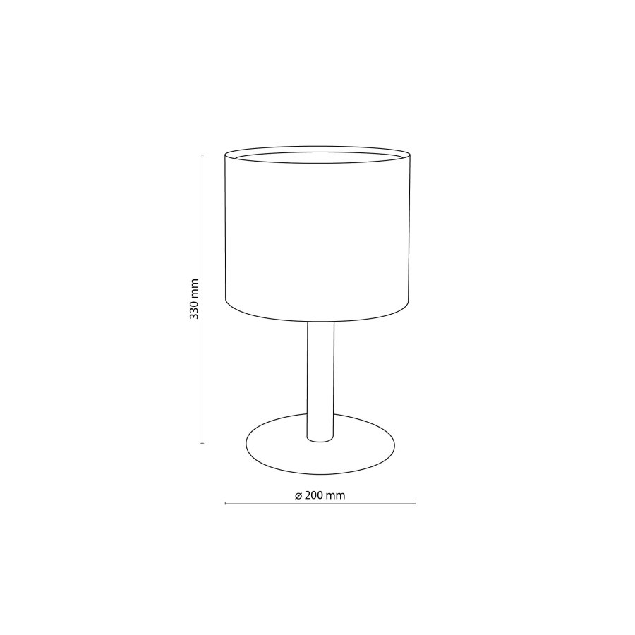 TK Deva bordlampe, rund - natur stof/fyrretr og sort stl