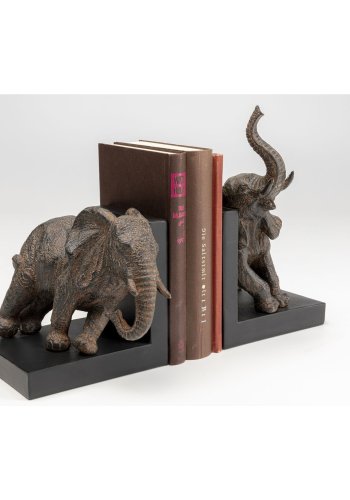 KARE DESIGN Elephants bogsttte - brun polyresin (st á 2)