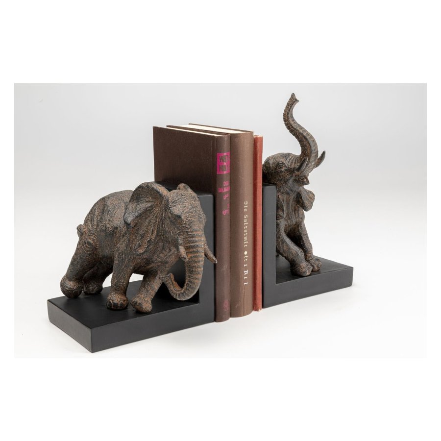 KARE DESIGN Elephants bogsttte - brun polyresin (st á 2)