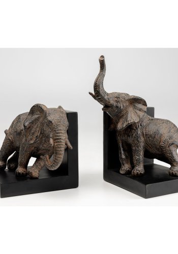 KARE DESIGN Elephants bogsttte - brun polyresin (st á 2)