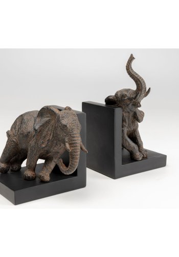 KARE DESIGN Elephants bogsttte - brun polyresin (st á 2)