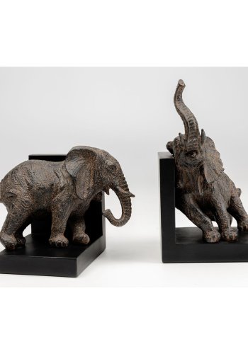 KARE DESIGN Elephants bogsttte - brun polyresin (st á 2)