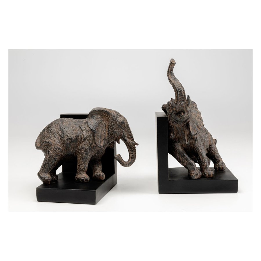 KARE DESIGN Elephants bogsttte - brun polyresin (st á 2)