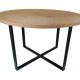 Lugo spisebord, rund - natur vildeg melamin og sort metal (120)