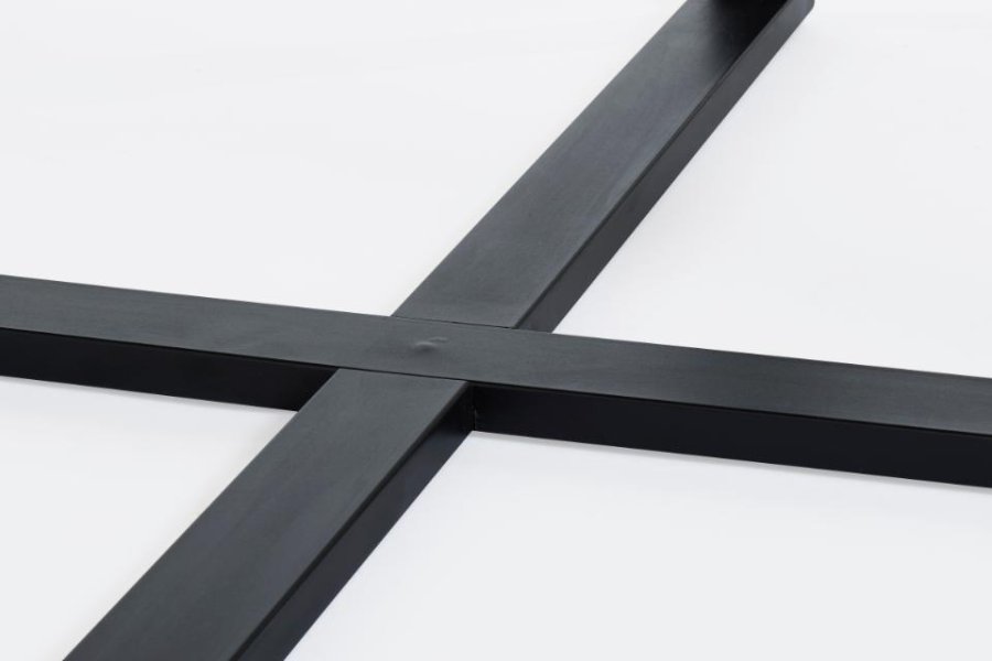 Lugo spisebord, rund - natur vildeg melamin og sort metal (120)