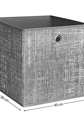 SONGMICS opbevaringsboks, foldbar - gr stof og pap (st med 6)