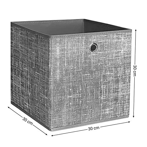 SONGMICS opbevaringsboks, foldbar - gr stof og pap (st med 6)