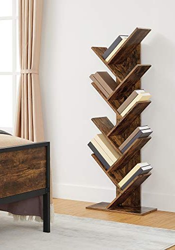 VASAGLE Tree 8-etagers bogreol - brun spnplade