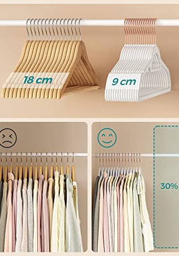 SONGMICS tjbjle, skridsikker, m. bindestang og roseguldkrog - hvid fljl stof (st med 50)