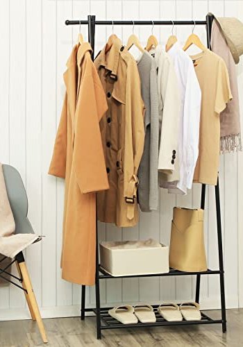 SONGMICS tjstativ, m. 2 hylder - sort jern