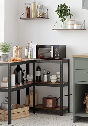 SONGMICS reol, m. 5 hylder - brun MDF og sort stl