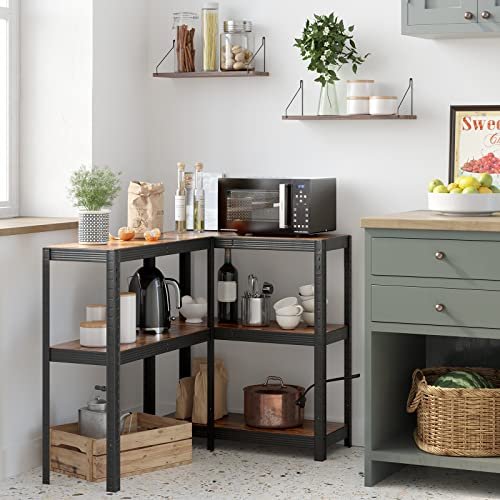 SONGMICS reol, m. 5 hylder - brun MDF og sort stl