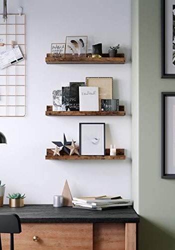 VASAGLE billedhylder - rustik brun spnplade (st med 3)