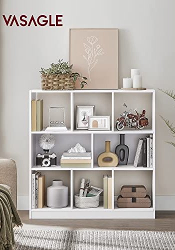 VASAGLE bogreol, m. 8 rum - hvid spnplade