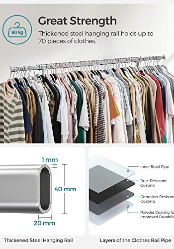 SONGMICS tjstativ, m. forlngelig bjlestang, hjul - slv stl