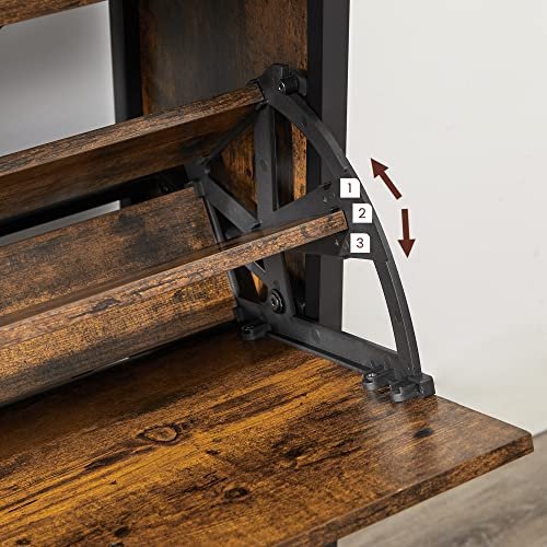 VASAGLE skoskab, m. 4 klaplger og 1 hylde - rustik brun spnplade og sort stl