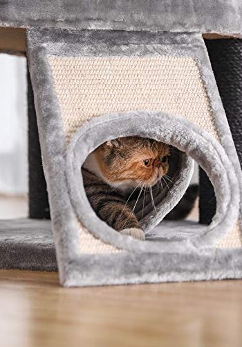 FEANDREA kradsetr, 4 niveauer, 1 liggestol, 1 hule, 1 kurv - lysegr plys