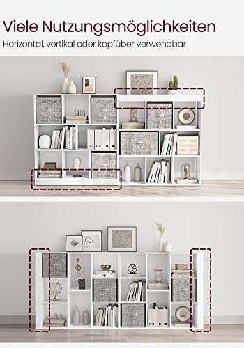 VASAGLE bogreol, m. 8 rum - hvid spnplade