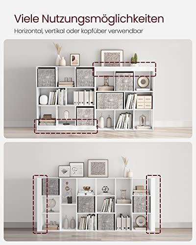 VASAGLE bogreol, m. 8 rum - hvid spnplade