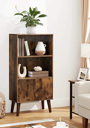 VASAGLE reol, m. 2 lger og 2 hylder - rustik brun spnplade og tr