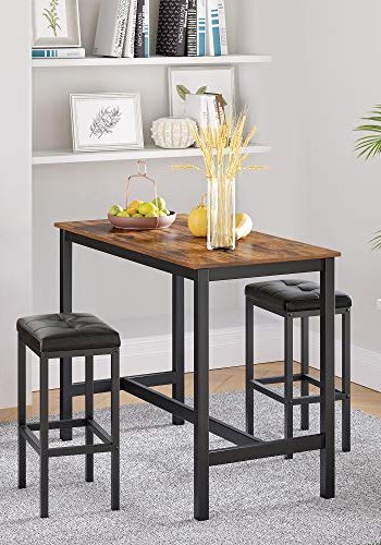 VASAGLE barbord, rektangulr - brun spnplade og sort stl (120x60)