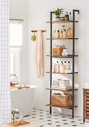 VASAGLE bogreol, m. 6 hylder - brun spnplade og sort stl