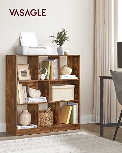 VASAGLE bogreol, m. 8 rum - rustik brun spnplade