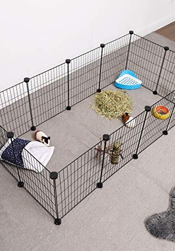 SONGMICS kravlegrd til kledyr, hamster, marsvin, sm dyr - sort metal