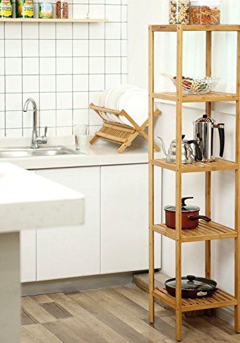 SONGMICS reol, m. 5 hylder - natur bambus