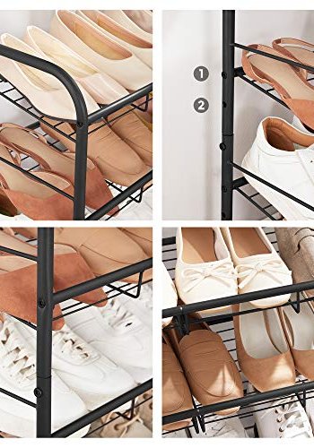 SONGMICS skohylde, m. 4 hylder, til 16 par sko - sort stl