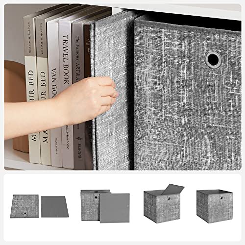 SONGMICS opbevaringsboks, foldbar - gr stof og pap (st med 6)