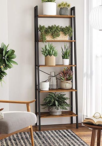 VASAGLE stigereol, m. 5 hylder - brun spnplade og sort stl