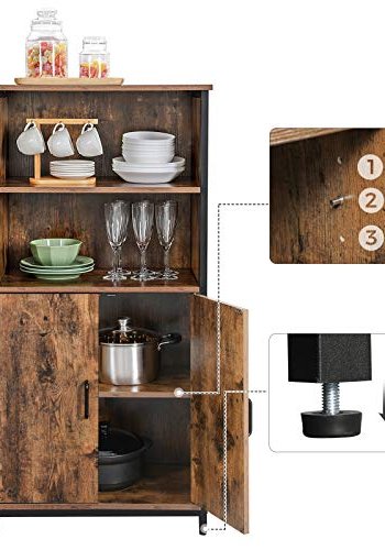 VASAGLE skab, m. 2 lger og 2 hylder - rustik brun spnplade og sort stl