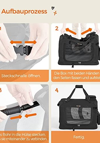 FEANDREA hundekasse, foldbar, m. hndtag - mesh og sort stof