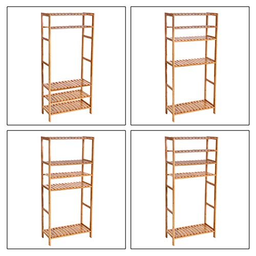 SONGMICS reol, m. 5 hylder - natur bambus